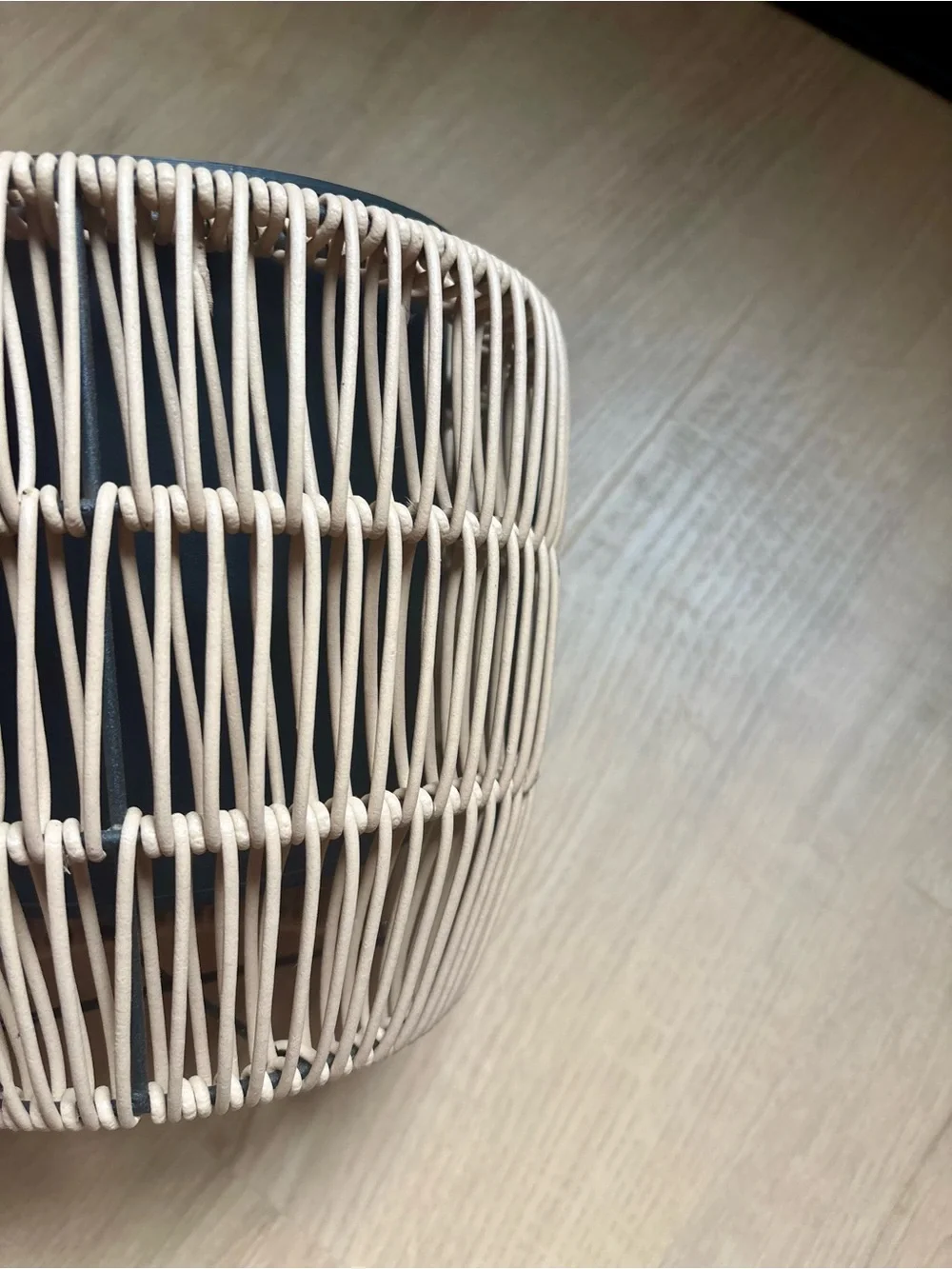 Natural Woven Rattan Planter with Black Inner Pot
